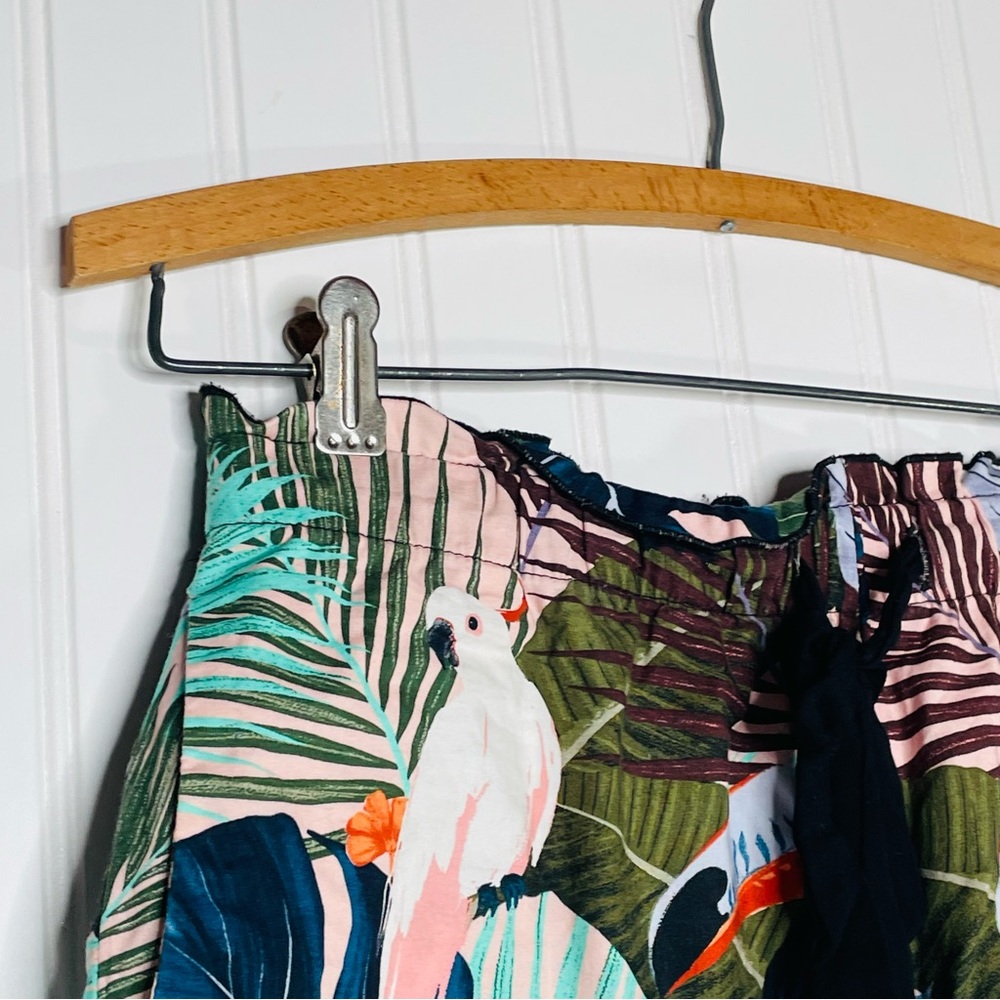 ZARA Tropical Print Drawstring Shorts - Picture 4 of 7